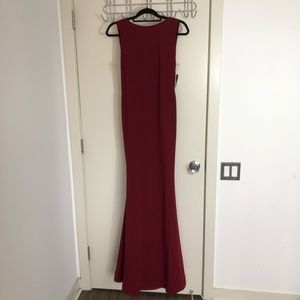 Burgundy Mermaid, Low-Back Evening Gown, NWT